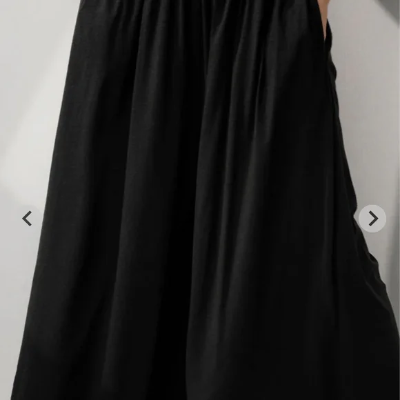 Lunya Black Wide Leg Pima Cotton Pants - Picture 2 of 2